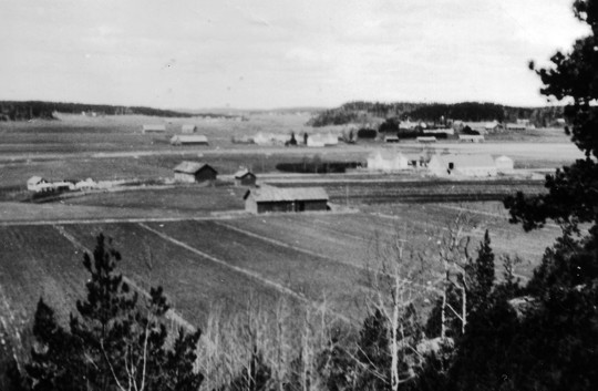 Maisema Haukkalasta 1950-luvulla.