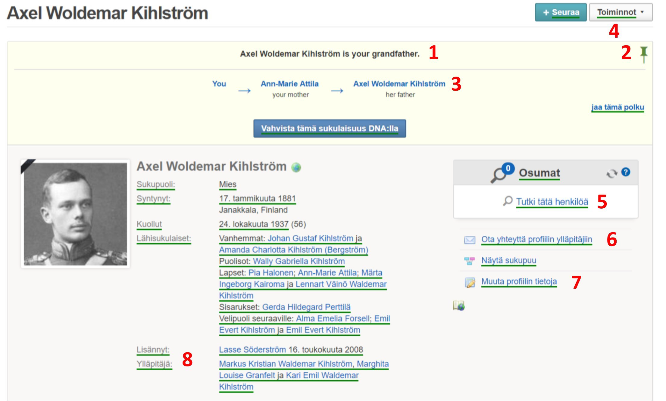 Kuva 5 Profiilinäkymä
